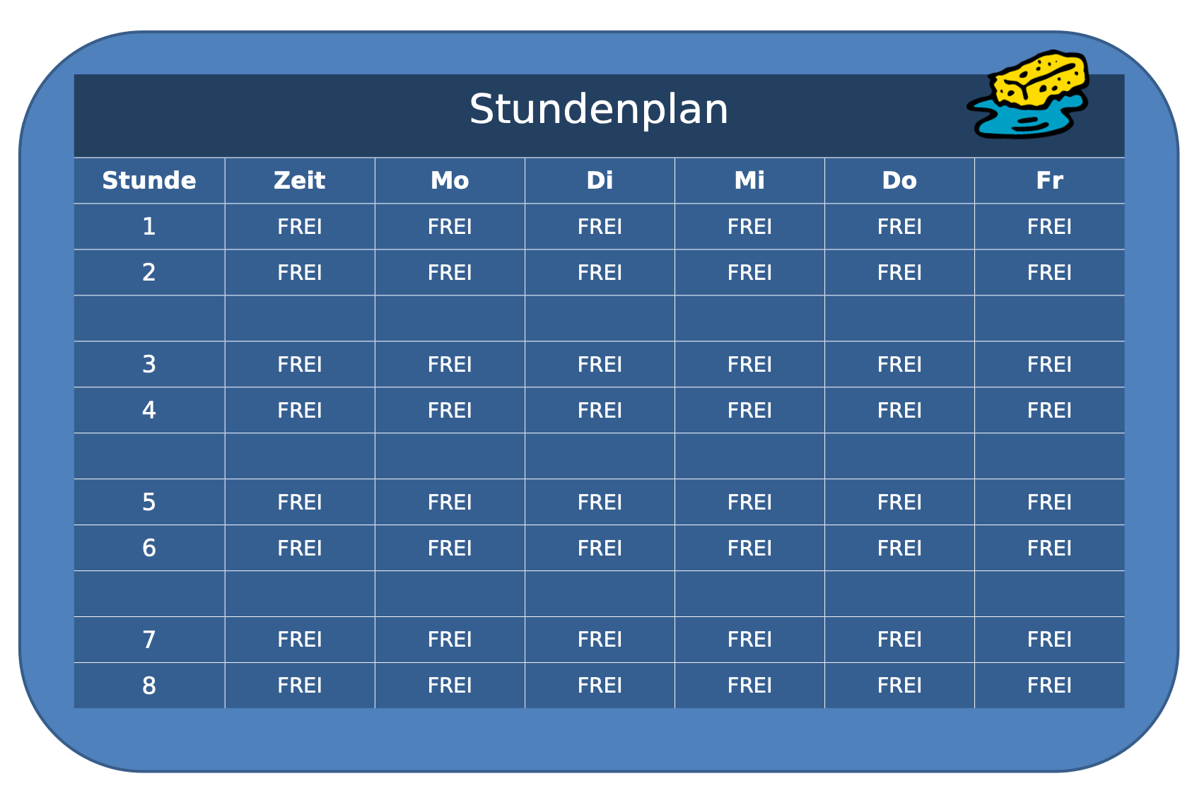 Tabellen – Stundenplan